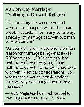 ABC on Gay Marriage: "Nothing to Do with Religion"