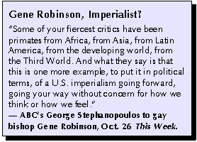 Gene Robinson, Imperialist?