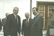 CBS's Dan Rather with Saddam Hussein