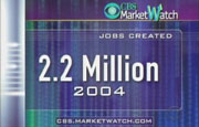CBS on-screen graphic: 2.2 Million jobs created in 2004